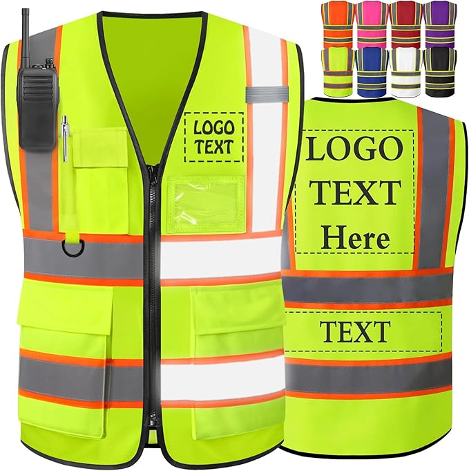 Custom Safety Vest High Visibility Customize Class 2 by YAEILOV