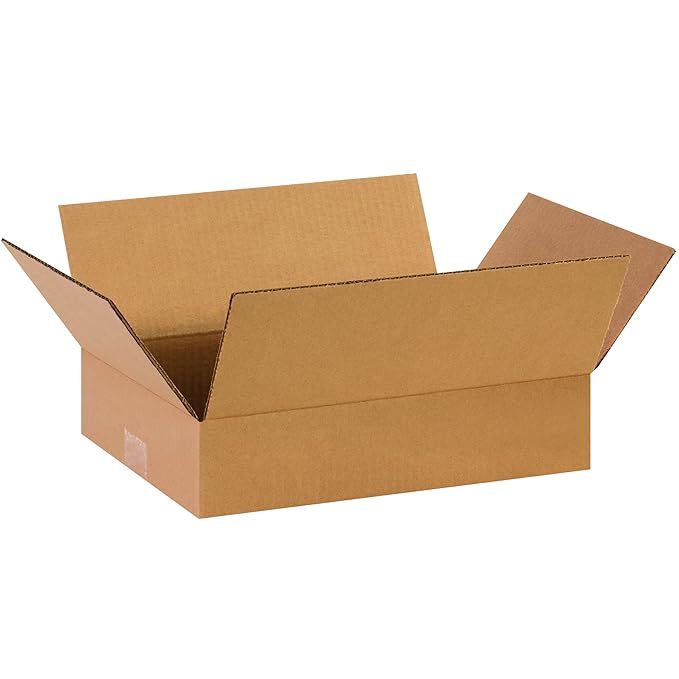 TAPE LOGIC 14 x 10 x 3 Corrugated Cardboard Boxes, Flat 14"L x 10"W x 3"H by TapeLogic