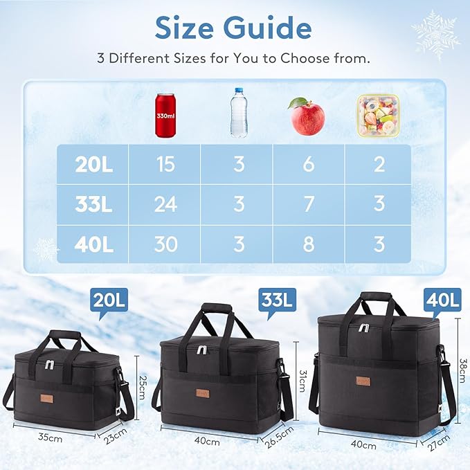 Lifewit Cooler Bag 30/50/60 Cans Collapsible and Insulated Large Lunch Bag - Image 2