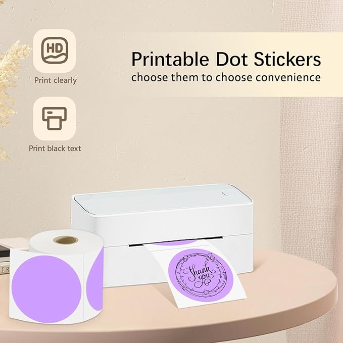 3 X 3 Inch Round Thermal Labels Circle Color Coding Labels Printable Waterproof - Image 2