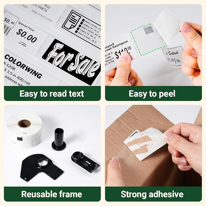 Compatible with Brother QL-800 Label DK-1208 Large White Paper Address Die-Cut - Image 5