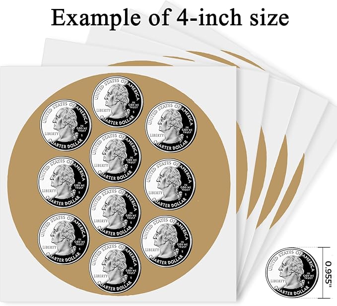 4 Inch Large Brown Circle Thermal Labels, Self-Adhesive Round Inventory Stickers - Image 3