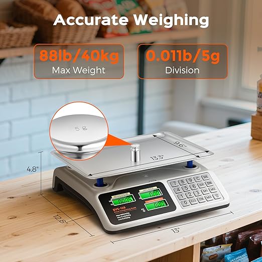 Bonvoisin Price Computing Scale 88lb/40kg Commercial Food Scale - Image 2