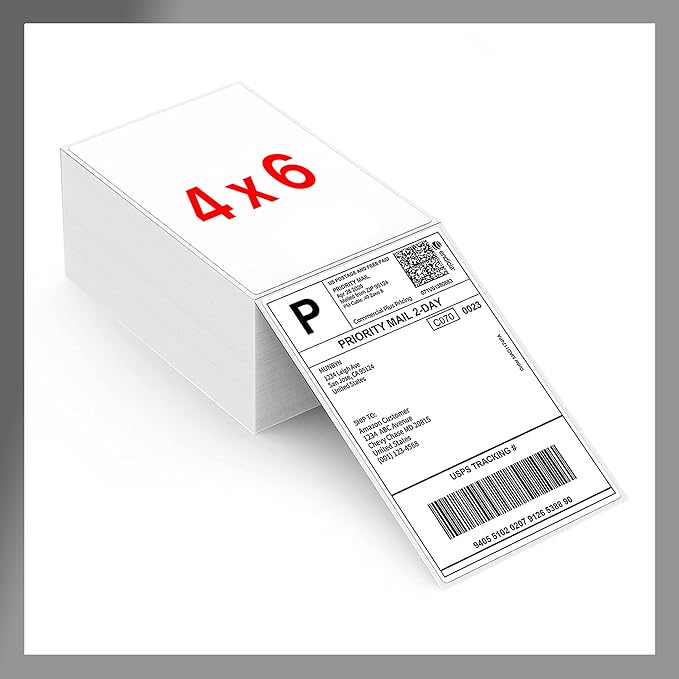 Fanfold x Thermal Stack Direct White Strong Adhesive Perforated Postage by Pokanic%C2%AE