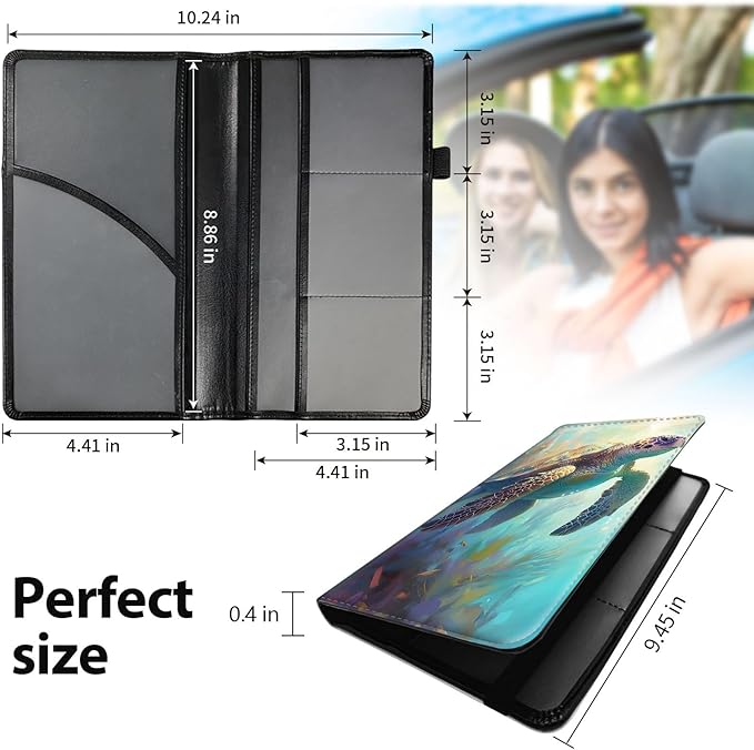 Car Registration and Insurance Holder, Leather Car Glove Box Organizer - Image 5