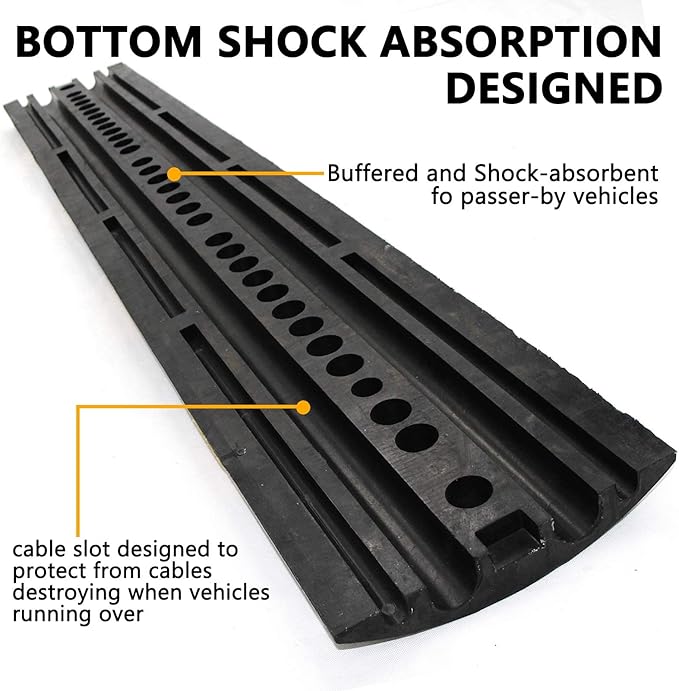 6 Feet Rubber Speed Bumps 1 Pack 2 Channel 27000Lbs Load Capacity 72" Traffic - Image 3