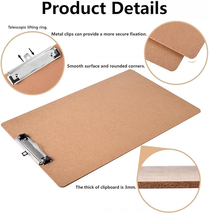 2 Pack Hardboard Office Clipboards - Image 3