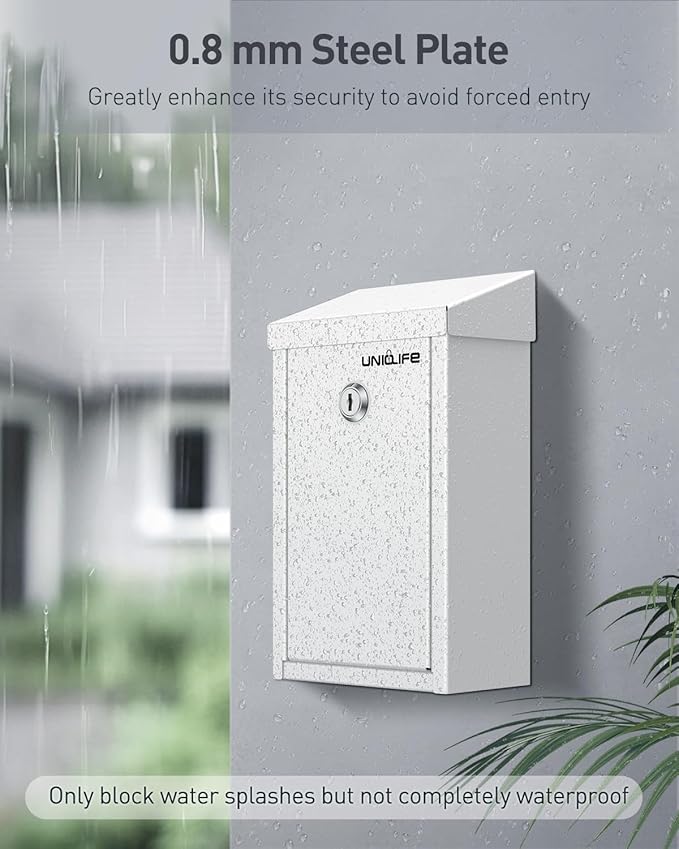 Uniclife Key Drop Box for Outside, Safe Suggestion Box, Wall Mounted Mailbox - Image 3