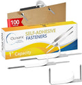 OLYMPX 100 Pcs of 1 Inch Capacity Economy Self-Adhesive Fastener, Prong Paper by Unknown