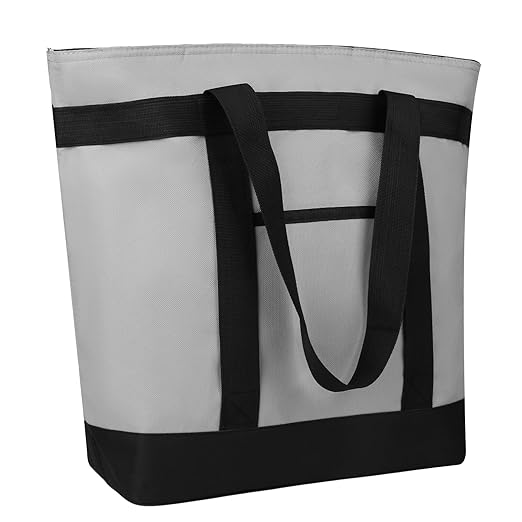 Insulated Reusable Tote Bag for Grocery Shopping for Women/Men, Pizza/Food by CIVJET