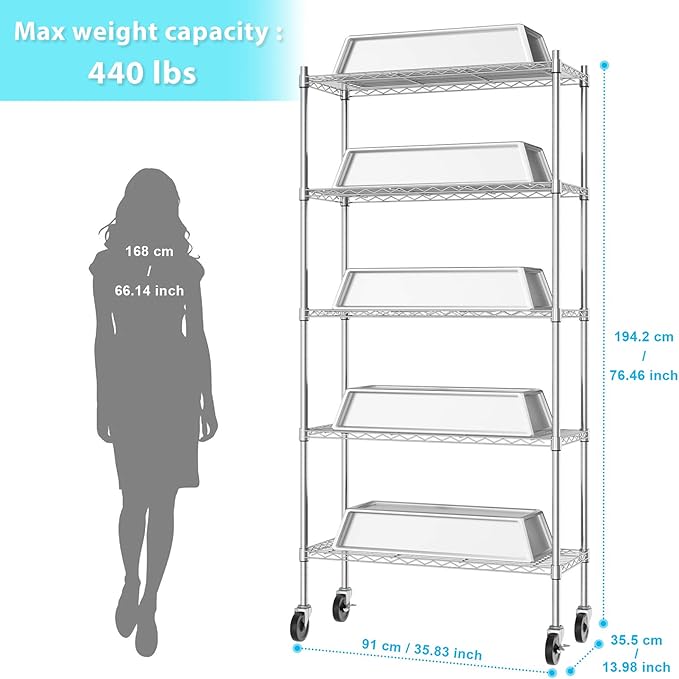 Auslar 5-Shelf Storage Shelves - Image 4