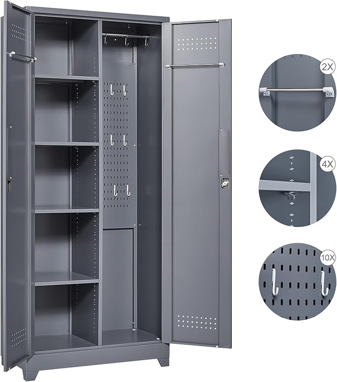 FLEXIMOUNTS 73'' Tall Metal Storage Cabinet - Image 4