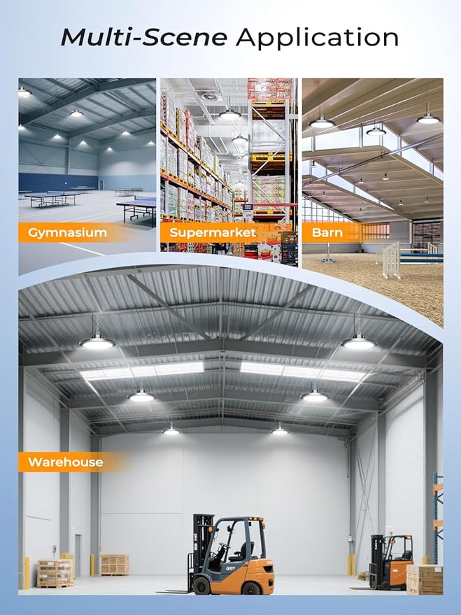 250W UFO LED High Bay Light, 37500LM Super Bright Industrial UFO High Bay LED - Image 6