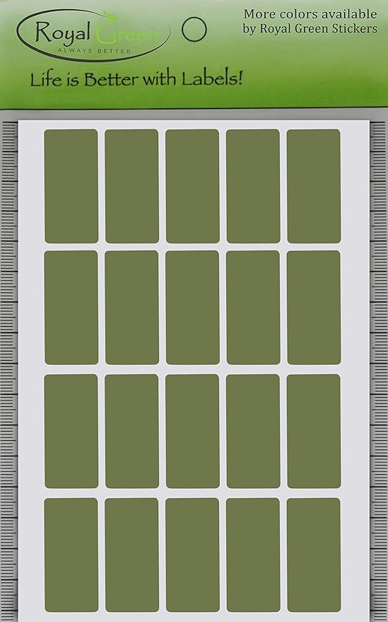 Royal Green Olive Green Rectangular Page Marker Stickers 1.57 inch x 0.75 inch - Image 6