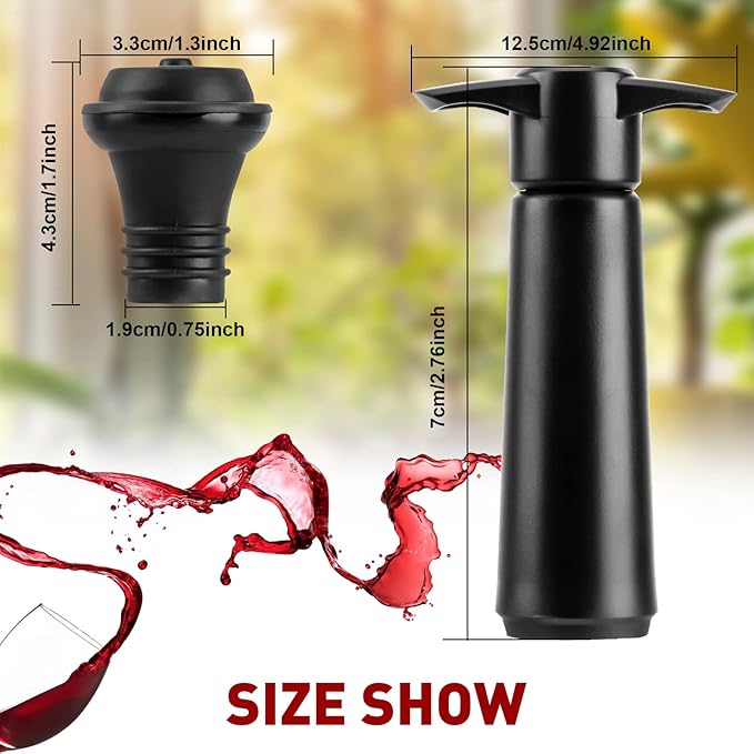 20 Pieces Wine Stoppers with Vacuum Pump Wine Preserver Vacuum Bottle Stopper - Image 2