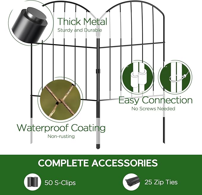 Goovilla Garden Fence, Total 27ft x 24in Garden Fencing Animal Barrier - Image 2