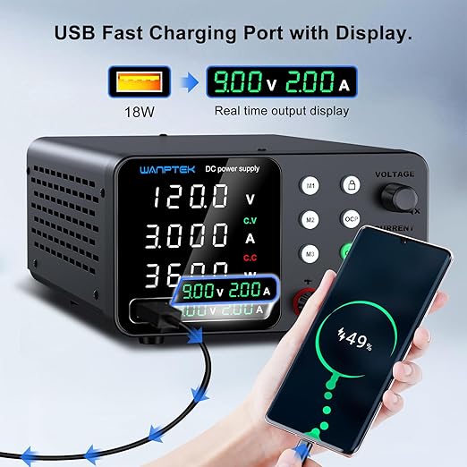 DC Power Supply Variable, 120V 3A Adjustable Switching Regulated Bench Power - Image 5
