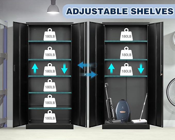 BESFUR 71" H Metal Storage Cabinet - Image 5