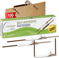 OLYMPX 100 Pcs of 2? Capacity Premium Self Adhesive Prong Paper Fastener Bases by Unknown