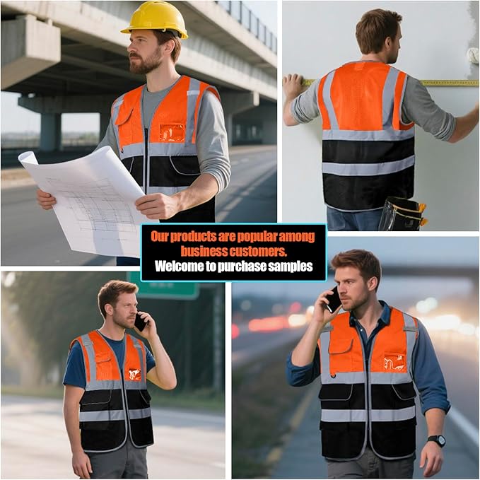 BeautyWill Custom Safety Vest Customized Logo Class 2 High Visibility - Image 6