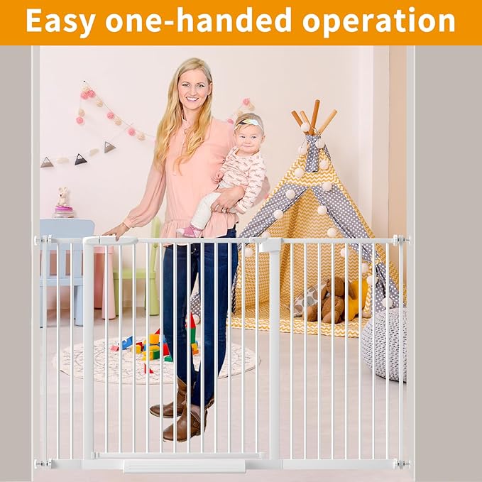 Extra Wide Baby Gate 30.11-77.36", Ultra Narrow 1.37" Spacing Dog Gate indoor - Image 2