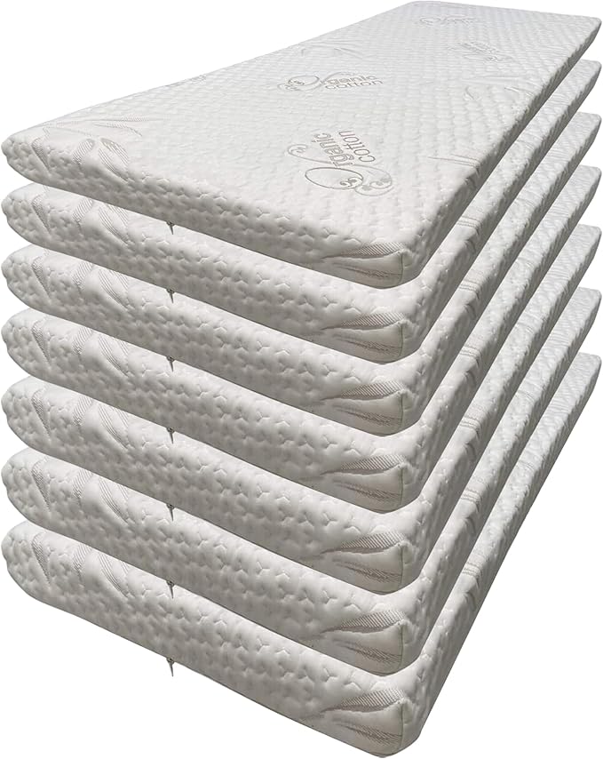 Foamma 0.5” x 30” x 72” High Density Foam Bunk Mattress, Organic Cotton Cover by Foamma