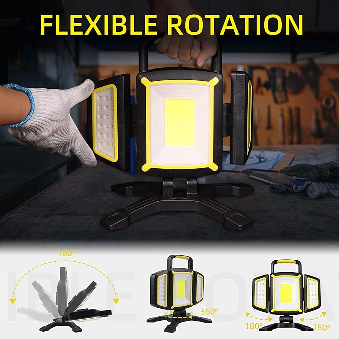 Yzoni Rechargeable Work Light, 30W 3000Lumen LED Work Light - Image 3