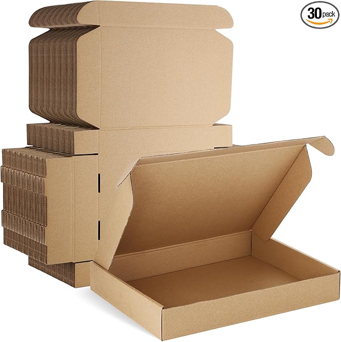 Famagic Shipping Boxes 13x10x2 Inch 30 Pack Brown Small Box Corrugated by Famagic