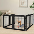 LZRS 6-Panel Extra Wide Wooden Freestanding Dog Gate: Foldable Solid Wood and by LZRSPET