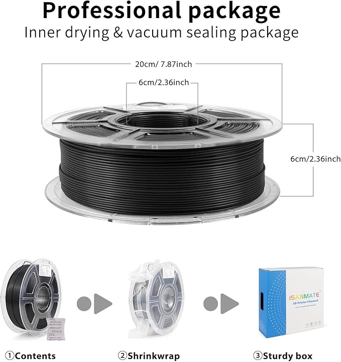 iSANMATE ASA Filament 1.75mm Bundle 2KG, UV & Weather Resistant 3D Printer - Image 6