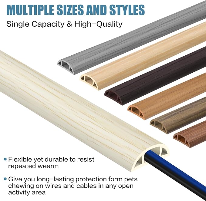 Floor Cord Covers for Wires 3.3FT Cable Hider Wire Cover Self Adhesive Cord - Image 6