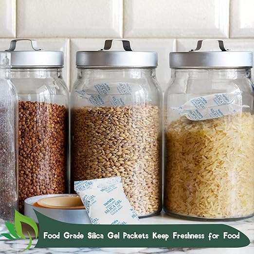 VacYaYa 5 Gram Food Grade Moisture Absorbers Silica Gel Packs Desiccant - Image 5
