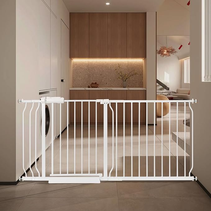 Extra Wide Baby Gate with Door Pressure Mounted 57.48-66.92 Inch, Child Baby by Unknown