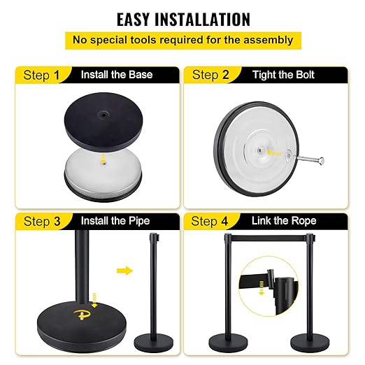 VEVOR Crowd Control Stanchion Set, Stanchion Set - Image 6