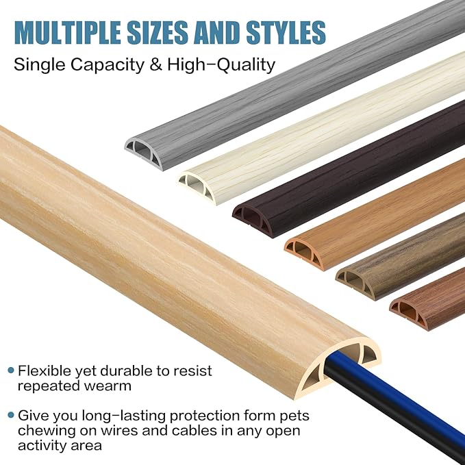 Floor Cord Covers for Wires 3.3FT Cable Hider Wire Cover Self Adhesive Cord - Image 6