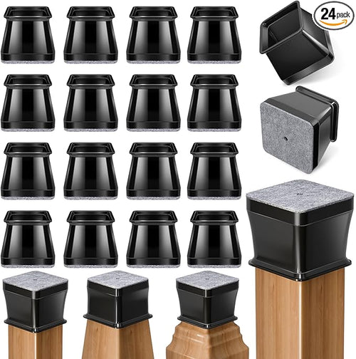 24 Pcs Chair Leg Floor Protectors Square by Ansible