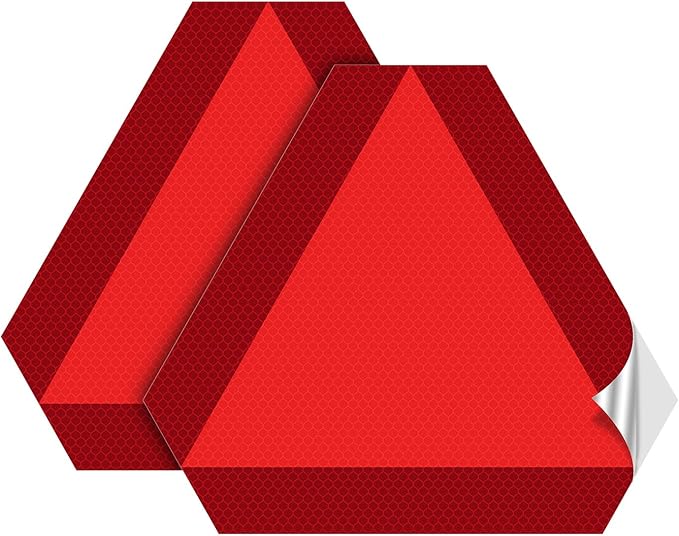 2 Pack Slow Moving Vehicle Triangle Sticker, Waterproof Self-Adhesive Vinyl by Ayifan