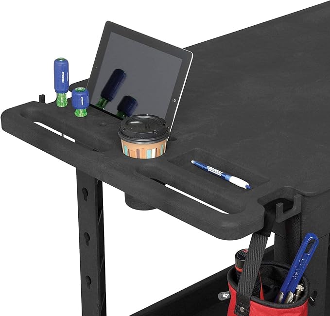 Global Industrial Industrial Service & Utility Cart, Plastic 2 Flat Black Shelf - Image 9