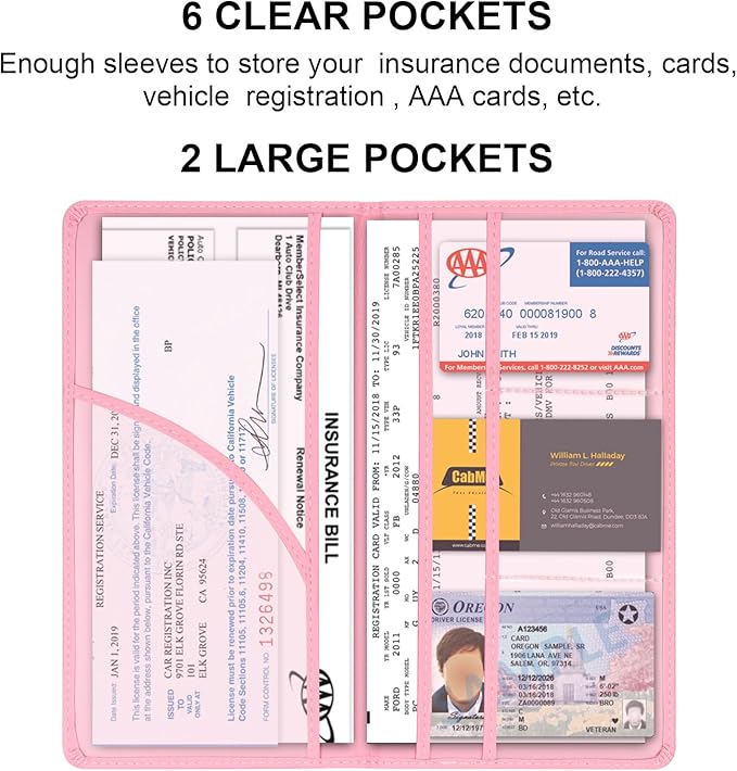 Cacturism Car Registration and Insurance Holder, Car Accessories Vehicle Glove - Image 3