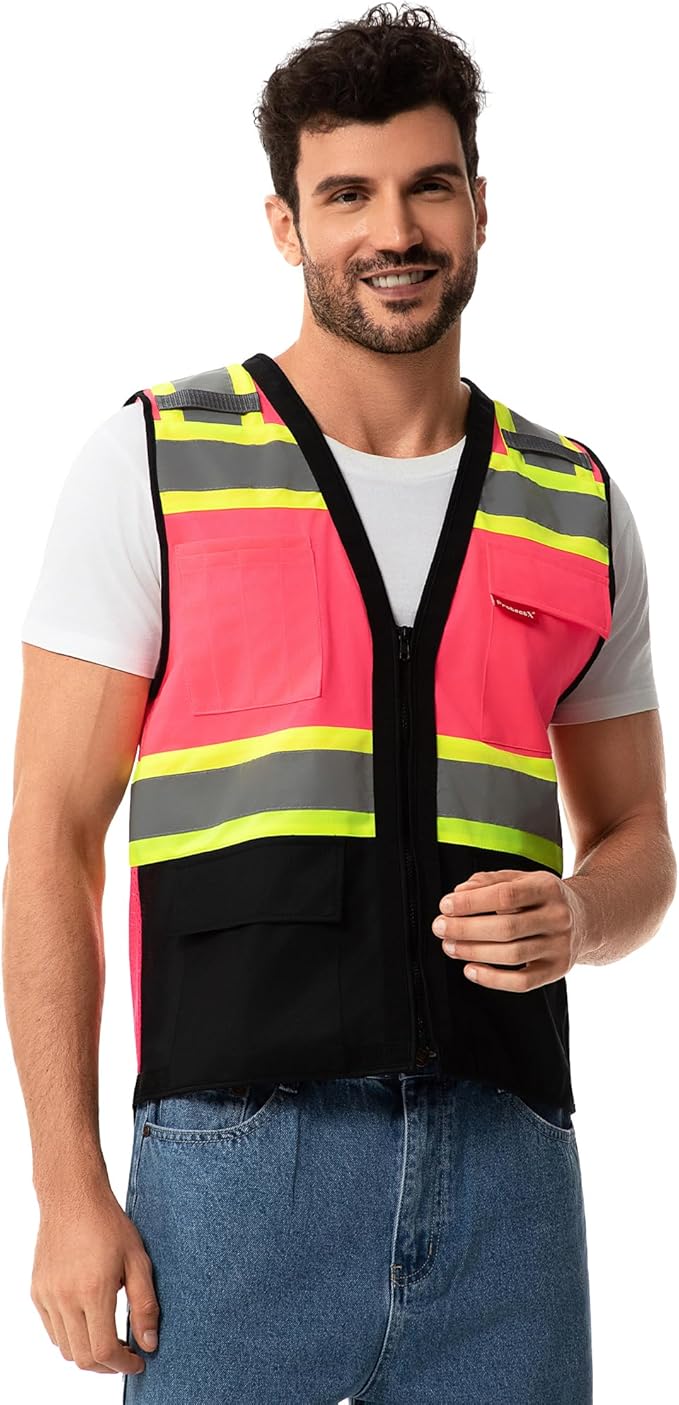 ProtectX 6 Pockets High Visibility Safety Vest - Image 7