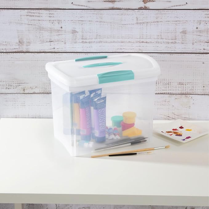 Sterilite Large Nesting ShowOffs Stackable Storage Bin, Latching Organizer Tote - Image 7