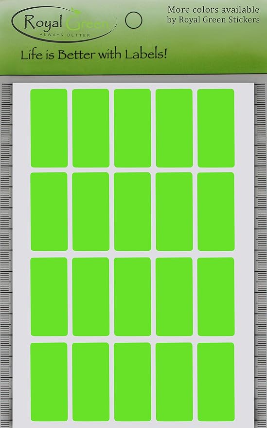Royal Green Neon Green Rectangular Color Sticker 1.57inch x 0.75 inch - Image 5