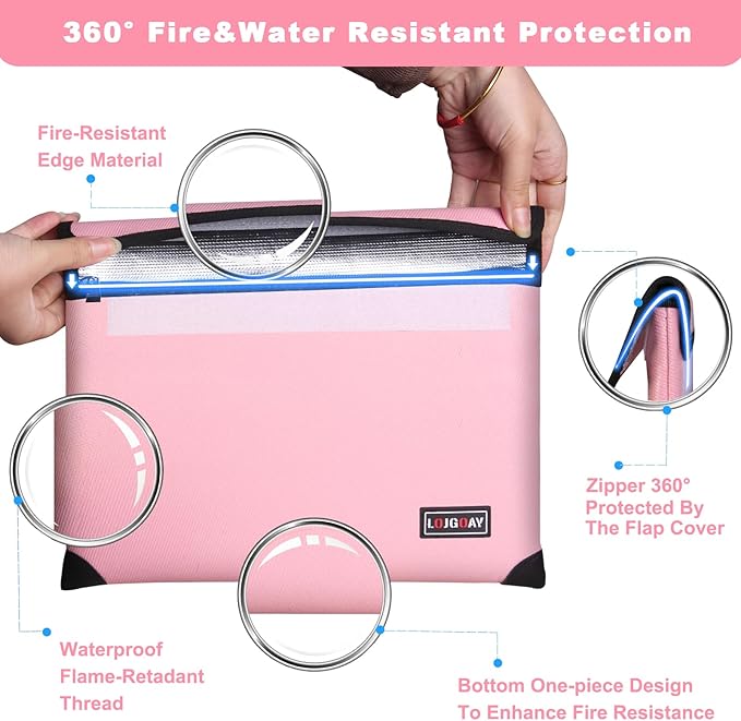 Fireproof Bag with 5200℉ Thermal Insulated, Waterproof Fireproof document bag - Image 5
