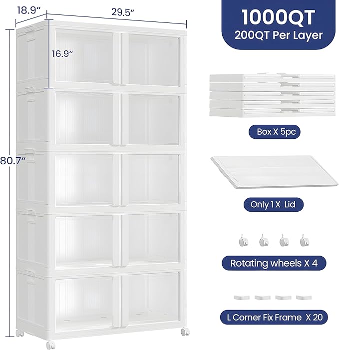 1000Qt Large Stackable Storage Bins - Image 2