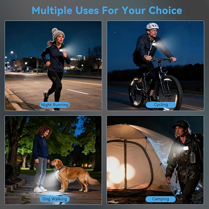 Running Lights for Runners, Clip on Flashlight, Rechargeable LED Safety Light - Image 3
