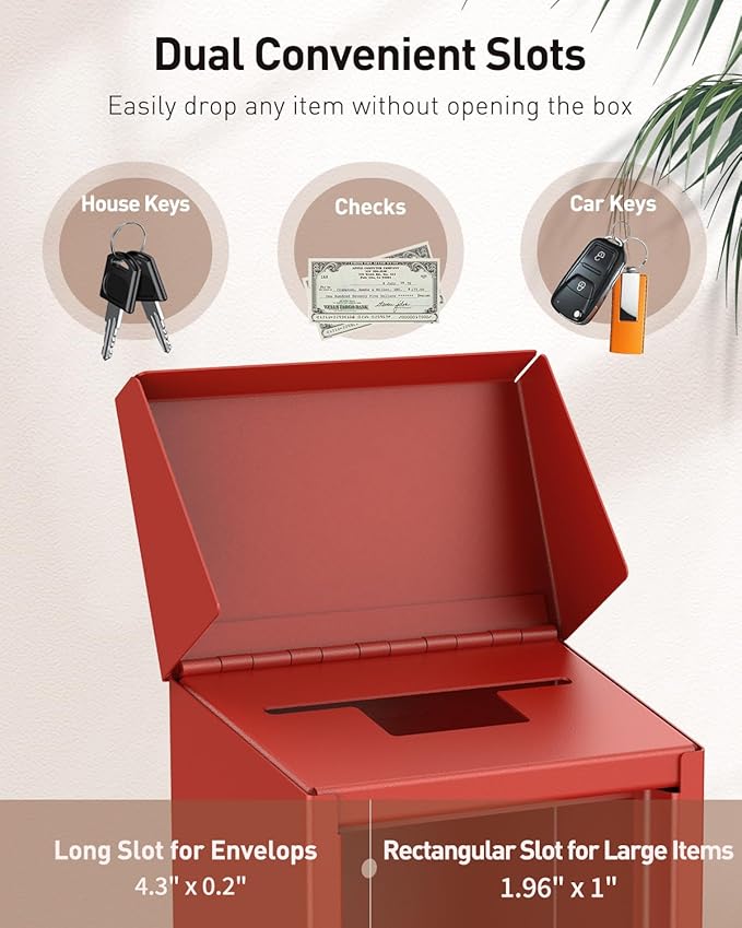 Uniclife Key Drop Box for Outside, Safe Suggestion Box, Wall Mounted Mailbox - Image 2
