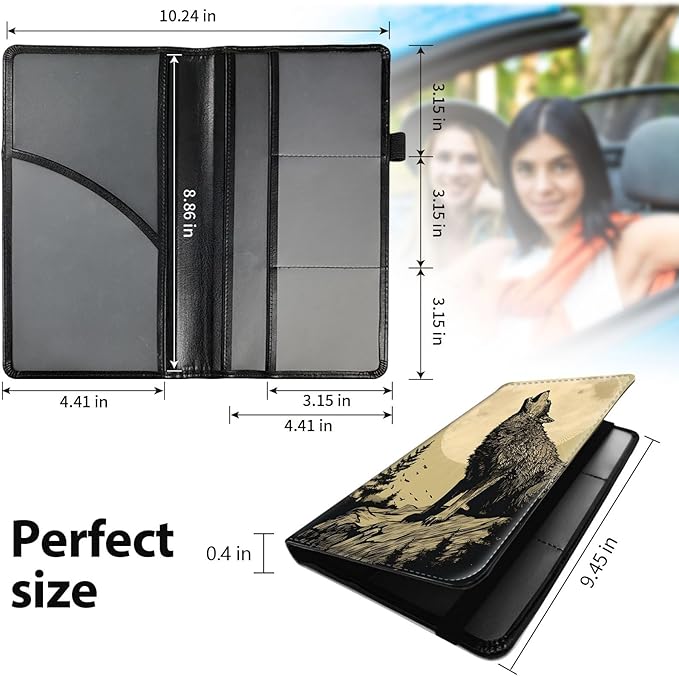 Car Registration and Insurance Holder, Leather Car Glove Box Organizer - Image 5