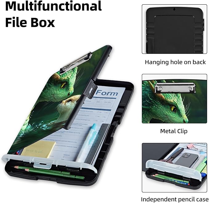 Clipboard with Storage Box & Pen Holder, Heavy Duty Clip Boards 8.5x11 - Image 3