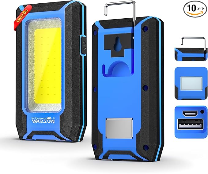 WARSUN LED Work Light Rechargeable, Magnetic COB Portable Worklights, 40w 1500 by WARSUN