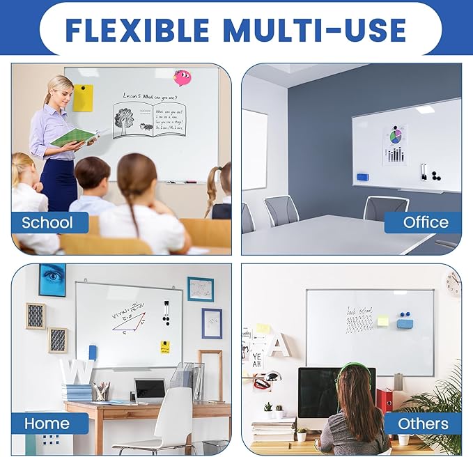 Dry Erase Board Magnetic Whiteboard 48"x 36" White Board Wall Mounted Aluminum - Image 6